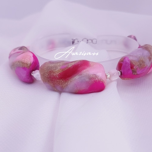 دستبند دفرمه طیف صورتی