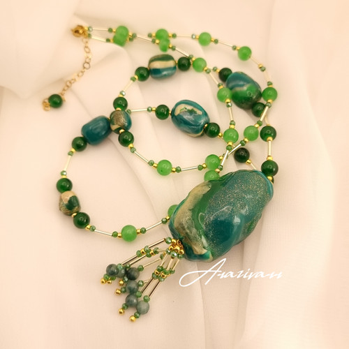 گردنبند رولباسی سبز