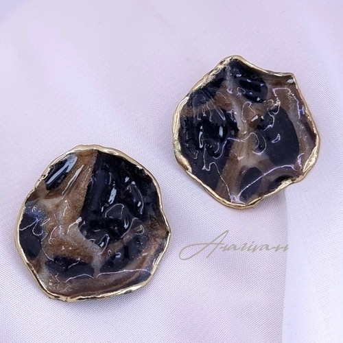 گوشواره دفرمه دایره پلنگی بزرگ