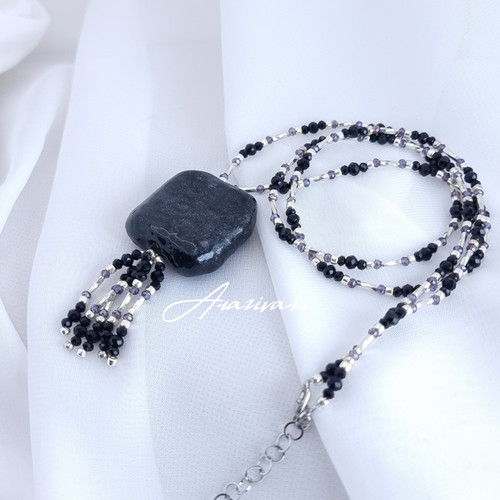 گردنبند رولباسی مشکی کهکشانی